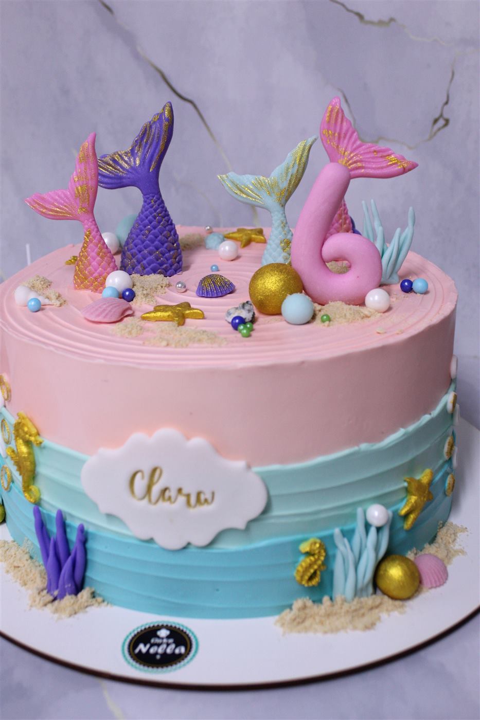Torta temática de sirenas