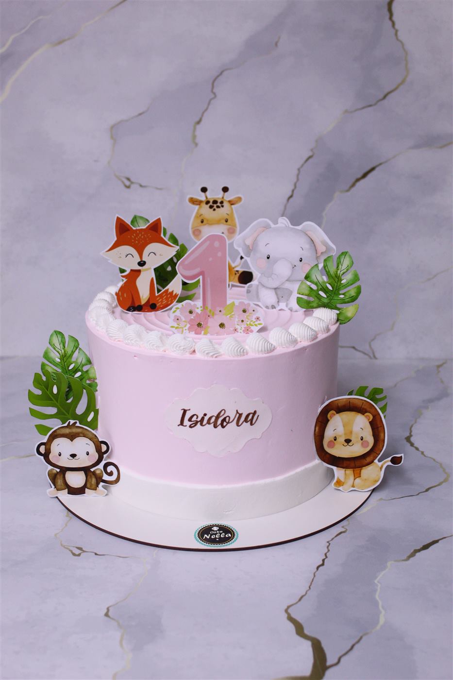 Torta de primer añito con animalitos